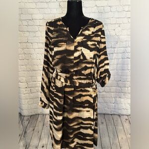 Massimo Animal Print L/S Dress Size Large